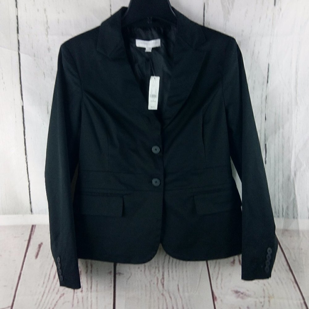New York & Company Women's Size 12 Black 2 Button Suit Blazer Jacket NWT…